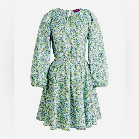 J Crew Palermo Smocked Waist Mini Dress in Liberty® Thorpe Hill Fabric NWT - Picture 1 of 11